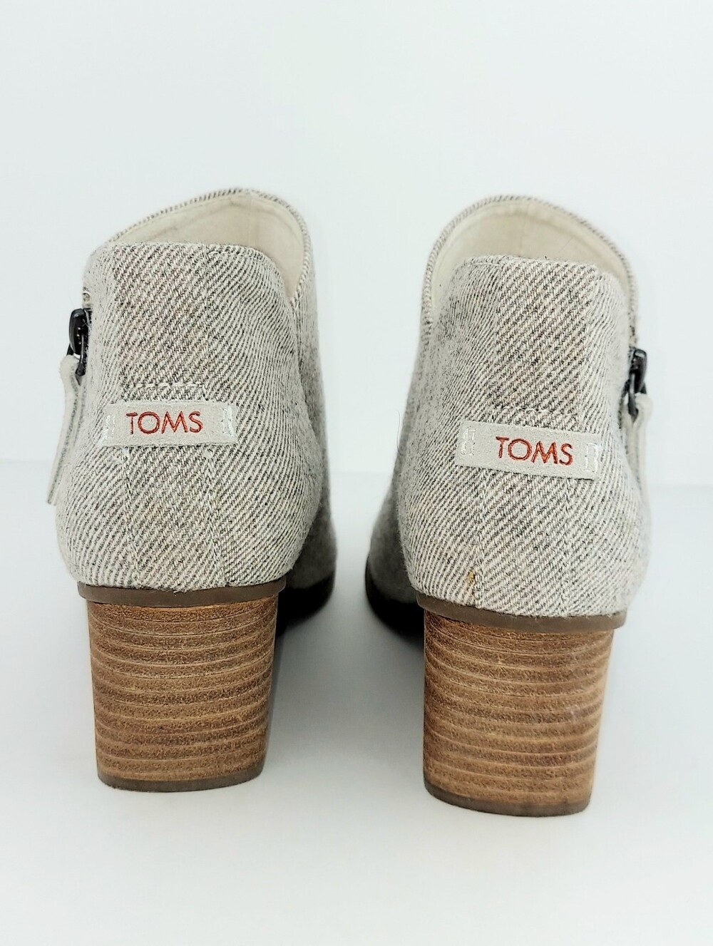 Toms Goldie Wedge Bootie Natural Shimmer Twill 7.5 - Picture 6 of 14